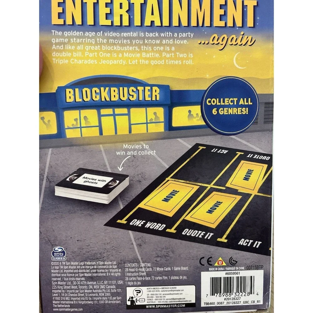 Blockbuster Party Game Ready to Roll Movie Trivia Board Game Complete New Sealed